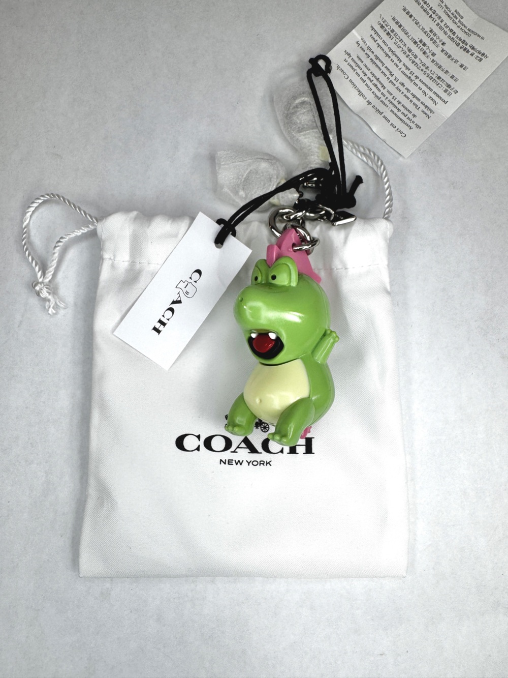NWT Coach x Brain Dead Darby Dino Bag Charm Keychain Green Vinyl Limited